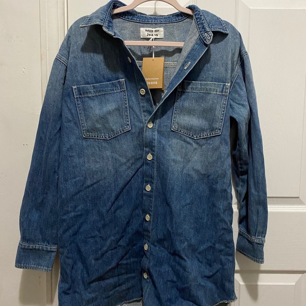 Reformation denim shirt dress